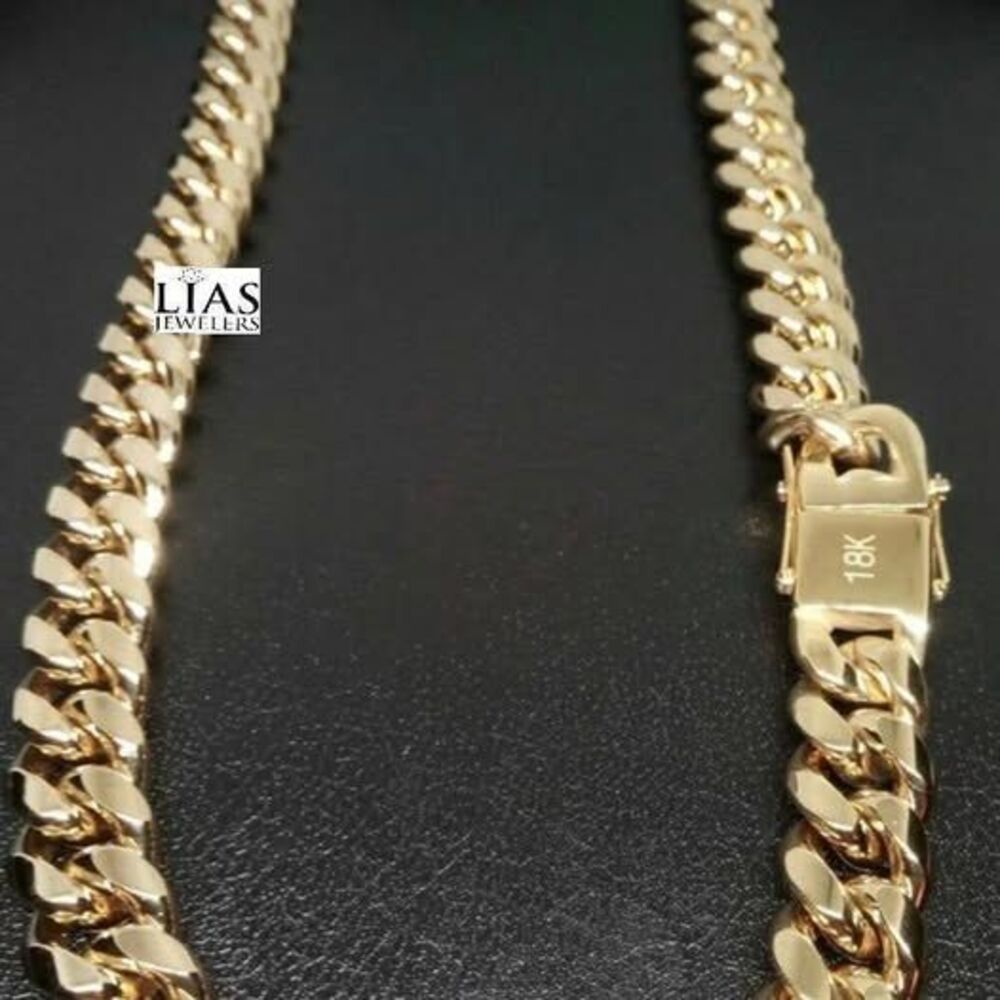 New 18k yellow gold cuban chain